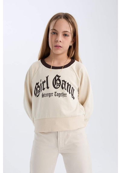 DeFacto Kız Çocuk Relax Fit Bisiklet Yaka Baskılı İçi Yumuşak Tüylü Sweatshirt D7042A824WNBG734 Bej DeFacto Kız Çocuk Relax Fit Bisiklet Yaka Baskılı İçi Yumuşak Tüylü Sweatshirt D7042A824WNBG734 Bej