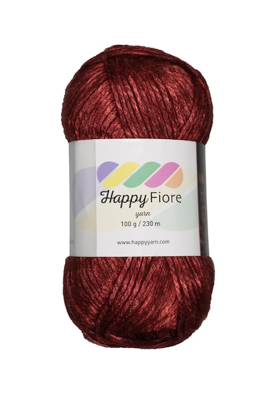 Happy Fiore Parlak Örgü İpi 100gr / 230mt Yünlü El Örgü İpliği - Kırmızı