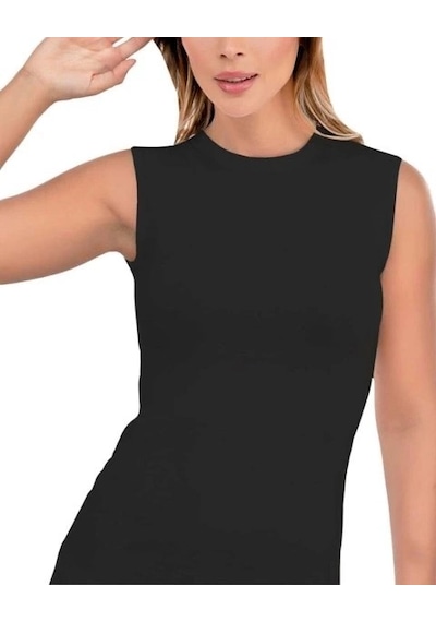 Angbutik Imer 1263 Kolsuz Sıfır Yaka T-shirt SIYAH