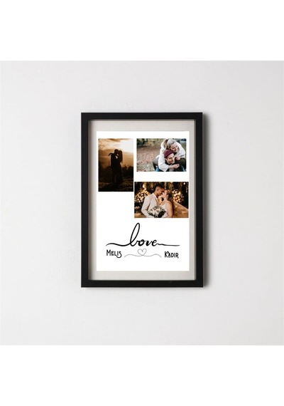 Sevgililere Özel 3 Kolaj Fotoğraflı Yapışkanlı Sök Tak Çerçeve 20x30cm