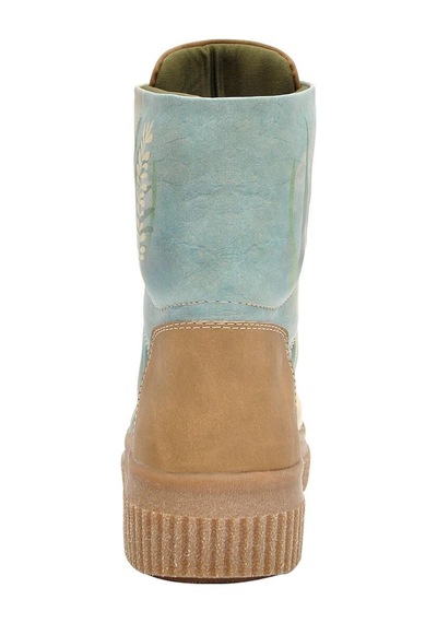 Kadın Vegan Deri Turkuaz Uzun Bot - Hey Dude Tasarım Multicolor