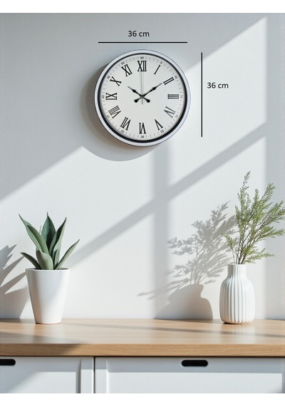 36 Cm Beyaz Roman Rakamlı Duvar Saati Diğer 68355510