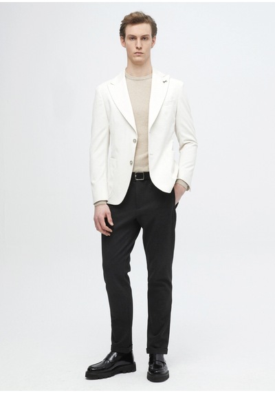Ramsey Ekru Fitilli Shirt Shoulder Slim Fit %100 Pamuk Ceket