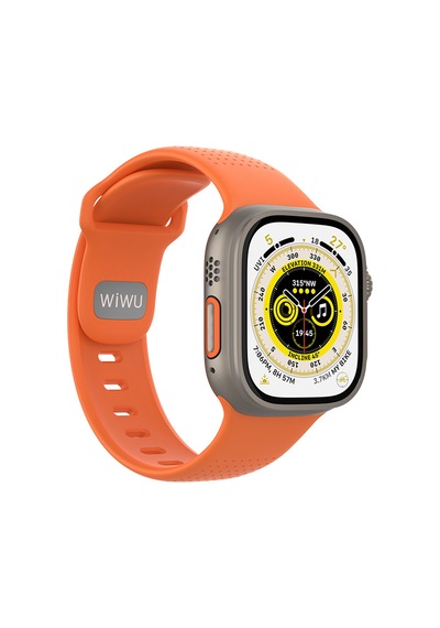 Watch 44mm Uyumlu Wiwu Wi-wb0201 Comf Secur Serisi Spor Silikon Kordon Turuncu