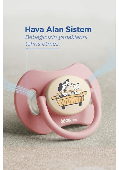 Wee Baby Duo Simetrik Uçlu Emzik 6-18 Ay No:2 Pembe - Sarı
