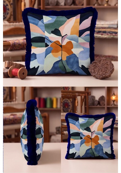 Soyut Çiçek Desen Saçaklı Yastık Kılıfı-sanatsal Floral Mavi Pembe Lacivert Püsküllü Kırlent Kılıfı Sessiz Esinti Ritüel Soyut Çiçek Desen Saçaklı Yastık Kılıfı-sanatsal Floral Mavi Pembe Lacivert Püsküllü Kırlent Kılıfı Sessiz Esinti Ritüel