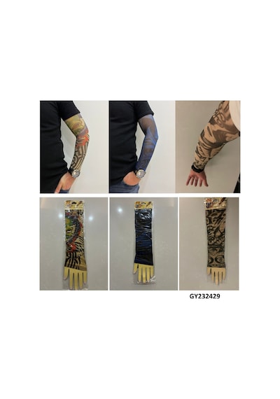 Giyilebilir Dövme 3 Çift 6 Adet Kol Çorap Dövmesi Sleeve Tattoo Set8