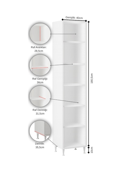 Aeka Ae-2028 Soft 2 Kapaklı Çok Amaçlı Dolap 40x180 Cm Raflı Dar Yüksek Boy Banyo Çok Bölmeli Depolama Dolabı Antrasit - Çam Aeka Ae-2028 Soft 2 Kapaklı Çok Amaçlı Dolap 40x180 Cm Raflı Dar Yüksek Boy Banyo Çok Bölmeli Depolama Dolabı Antrasit - Çam