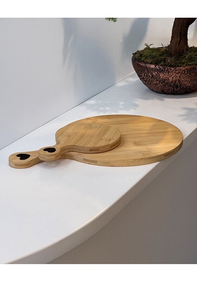 2'li 40x30x1.5cm / 15x21x1.5cm Kesme Tahtası Bej