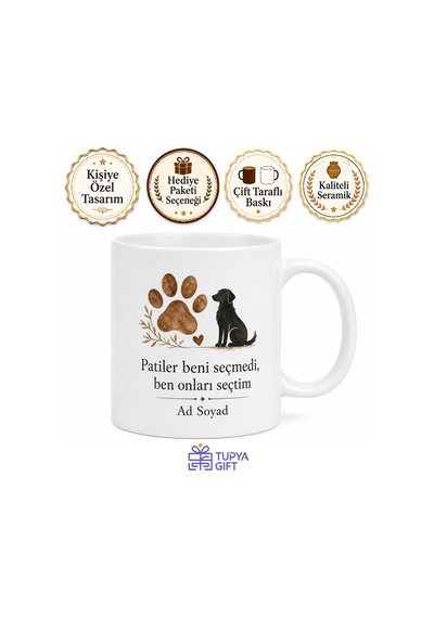 Köpek Eğitmeni Pati Dostların Disiplin Hocası Seramik Kupa Bardak Hediye Beyaz / Çok Renkli