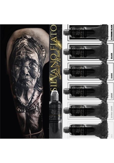 Silvano Fiato Black Wash 6'lı Dövme Boyası Seti - World Famous Ink Dövme Boyası - 4oz/120ml