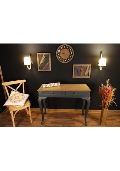 Wooding 100 Cm Çekmeceli Masif Antrasit Naturel Dresuar (548587746) Antrasit