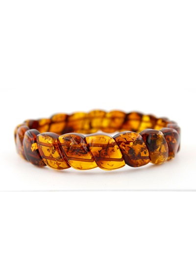 Kehribar Bileklik Fosilli Roleks Özel Tasarım Ambergold Blk23-43 Çok Renkli