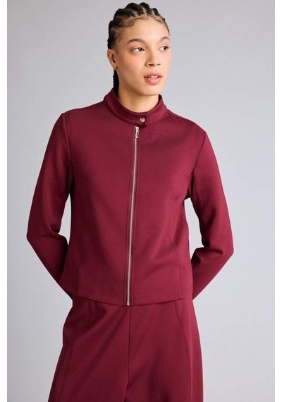 Defacto Standart Fıt Dik Yaka Skuba Dalgıç Kumaş Fermuarlı Sweatshirt G1172ax26spbr115 Bordo-br115