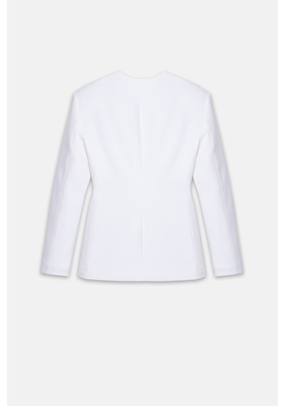 Thalure Kadın Beyaz Yakasız Drapeli Blazer
