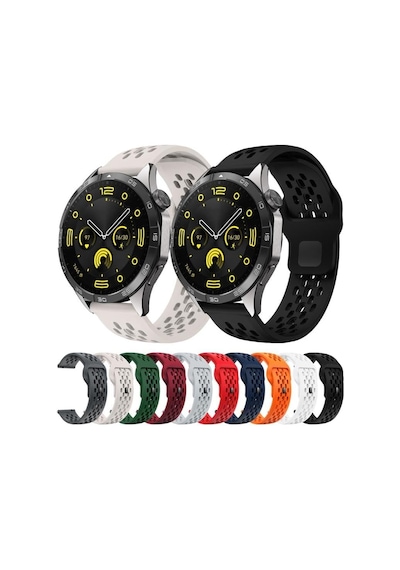 Huawei İle Uyumlu Air Loop 22mm Kordon Gt6/gt6 Pro/gt5/gt5 Pro/gt4/gt3/gt3 Pro/gt2/gt2 Pro 46mm İçin Pin-and-tuck Toka Gt6 Pro Kordon Yumuşak Doku Nefes Alabilen Delikli Gt6 Kordonu Çok Renkli