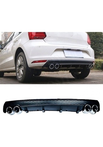 Karva Volkswagen Polo 2014-2018 Mk5 4 Egzoz Difüzör Mat Siyah