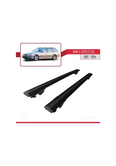 Bmw 5 Serisi E39 1997-2004 Arası İle Uyumlu Hook Model Anahtar Kilitli Ara Atkı Tavan Barı Siyah