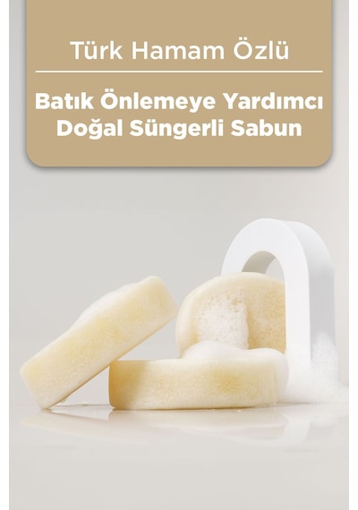 Türk Hamam Özlü Süngerli Sabun Beyaz Sabun