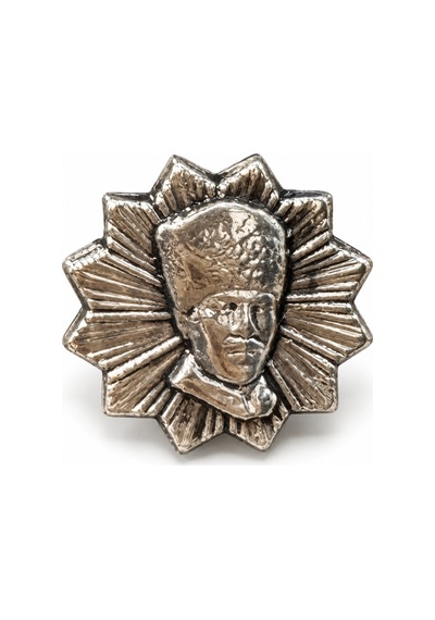 Atatürk Kalpaklı Portre Figürlü Metal Yaka Rozeti Ceket Ve Takım Elbise Aksesuarı Gri 60025662