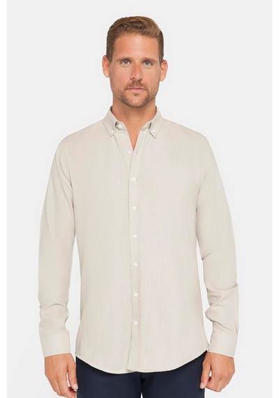 Tudors Erkek Slim Fit Dar Kesim Uzun Kollu %100 Pamuk Keten Doku Düğmeli Yaka Taş Renk Gömlek-26907 Taş Tudors Erkek Slim Fit Dar Kesim Uzun Kollu %100 Pamuk Keten Doku Düğmeli Yaka Taş Renk Gömlek-26907 Taş
