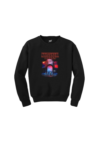 Stranger Things Universal Siyah Sweatshirt