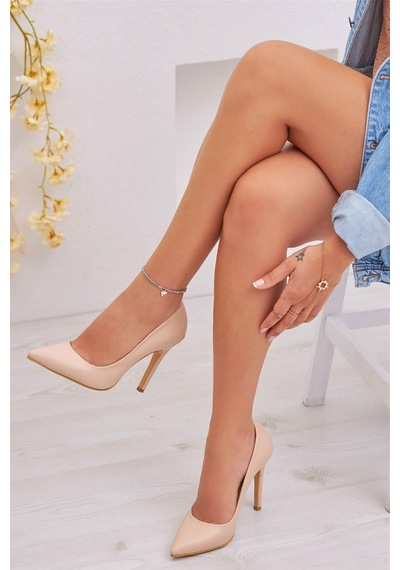 Ay Mood Rahat Ve Şık 11 Cm Topuklu Stiletto Ten Cilt Kadın Ayakkabı Nude