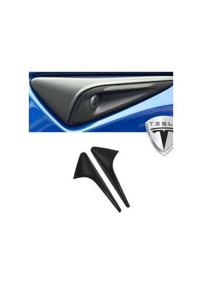 Tesla Model Y Model 3 Yan Kamera Çerçeve Kapağı Hw4.0 Mat Siyah 2 Adet
