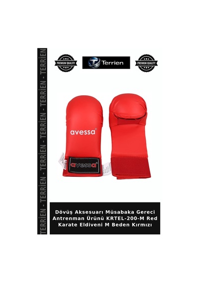 Dövüş Aksesuarı Müsabaka Gereci Antrenman Ürünü Krtel-200-m Red Karate Eldiveni M Beden Kırmızı