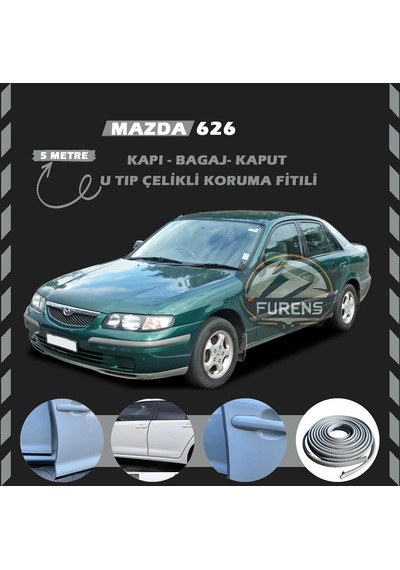 Mazda 626 Oto Araç Kapı Koruma Fitili 5metre Parlak Gri Renk