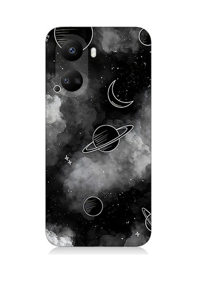 Huawei Nova 10 Se Uyumlu Uzay Ve Bulutlar Desenli Silikon Kılıf