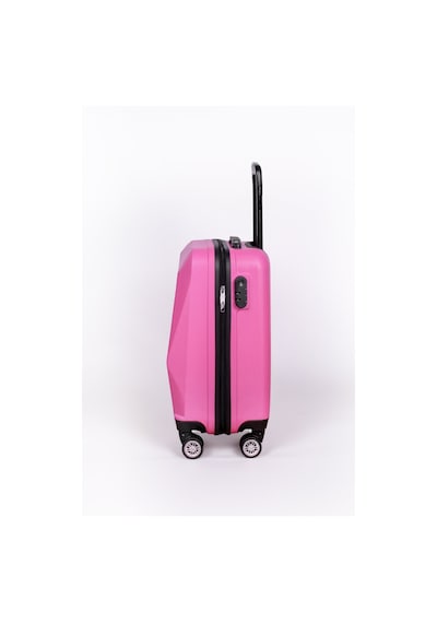 Polo&Sky Elmas Model Pembe Renk Kabin Boy Valiz Bavul Pembe