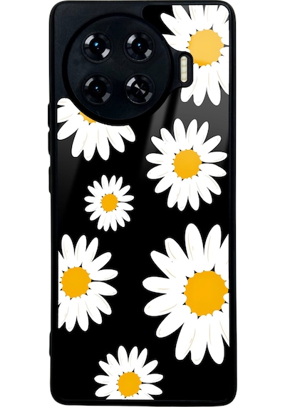 Tecno Spark 20 Pro Plus Papatya Tasarımlı Glossy Telefon Kılıfı Çok Renkli