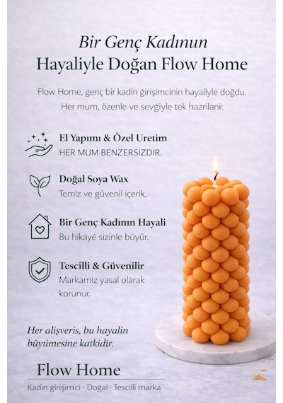 Soya Mum,dekoratif Lüks & El Yapımı Doğal Mum,uzun Yanma Süreli Ev Hediyesi,ev Süsü Turuncu 360 G Turuncu