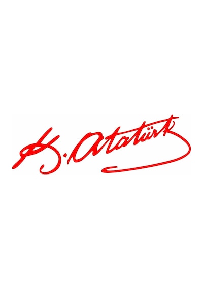 Sticker Usta Atatürk Mustafa Kemal Atatürk Imza Araba Motosiklet Oto Karavan Sticker Siyah 15x4
