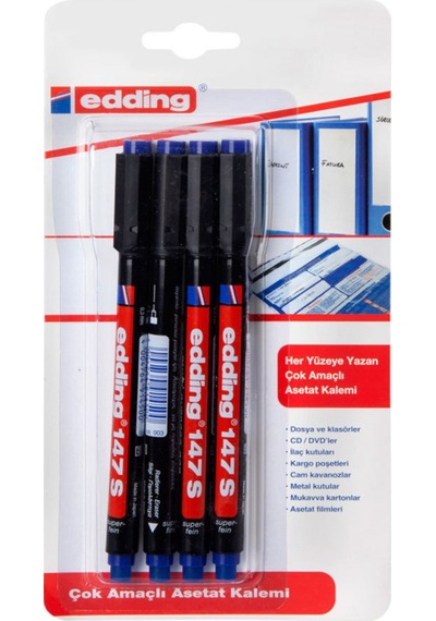 147 S Mavi 4'lü Asetat Kalemi Ed147b403 Nocolor-ff9cb709