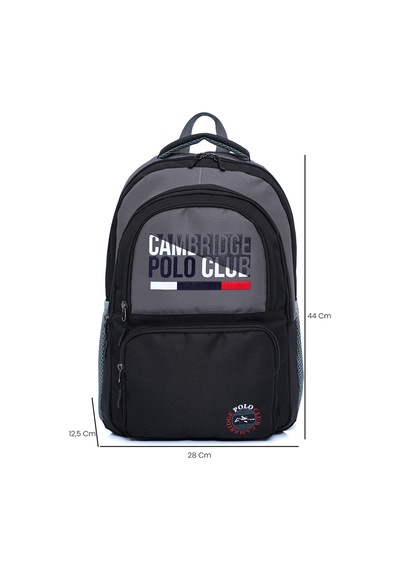 Cambridge Polo Club Unisex Fonksiyonel Ortaokul Sırt Çantası Gri