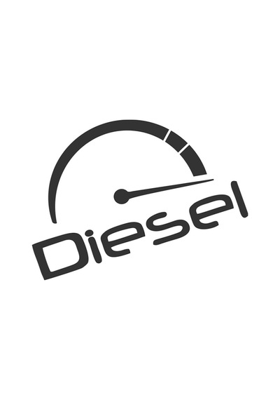 2 Adet Diesel Depo Kapağı Sticker Çıkartma 10Cmx7Cm Siyah