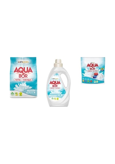 Aquabor Doğal Mineralli 4 Kg Beyaz + Sıvı Beyaz + Tablet 3 Lü Set 48120791