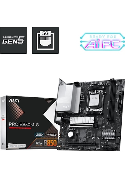 Msı Pro B850m-g Am5 Ddr5 8200+ Oc Mhz Matx Anakart Aaaa11msı0043