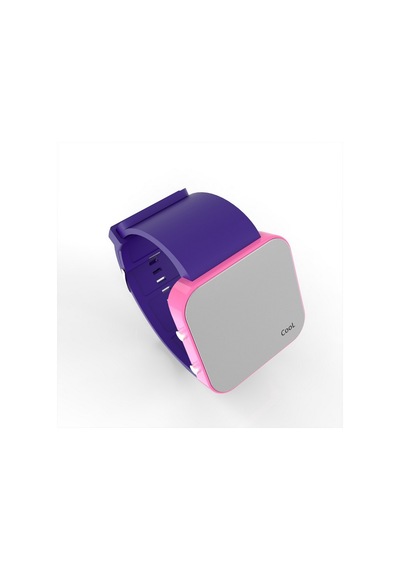 Cool Watch Saat - Pembe Led Kasa - Mor Kayış Unisex