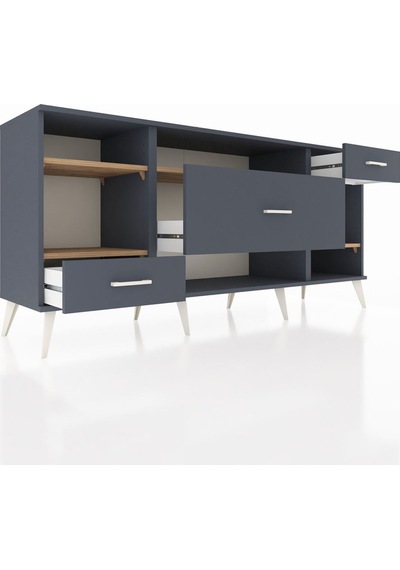 Hyperion Konsol 4 Raflı 3 Çekmeceli 176x44x83 Antrasit-çam/antrasit Çam/antrasit Hyperion Konsol 4 Raflı 3 Çekmeceli 176x44x83 Antrasit-çam/antrasit Çam/antrasit
