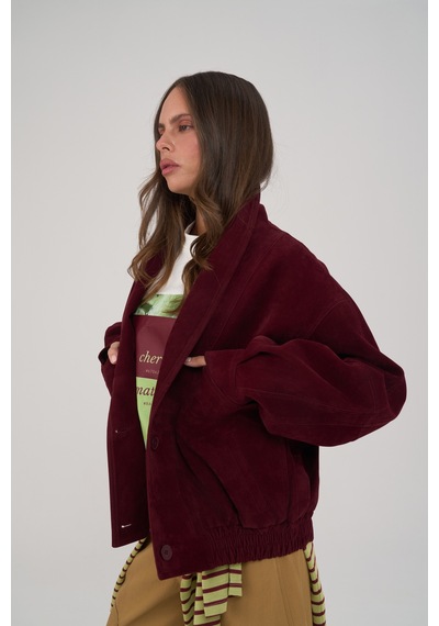 Mai Collection Bandera Bordo Unisex Bomber Ceket