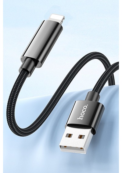 Hoco U125 Benefit USB to Lightning Şarj Data Kablosu Siyah 1.2 M