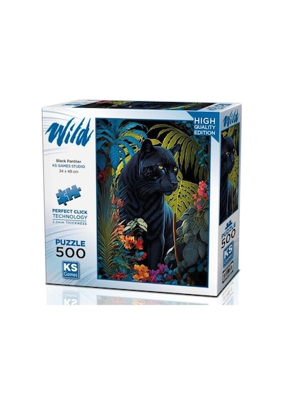 Ks Games Puzzle Black Panther With A Tropical 500 Parça
