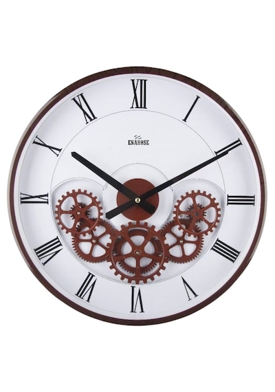 Enarose E35723 Brown 43 Cm Çarklı Duvar Saati Kahverengi