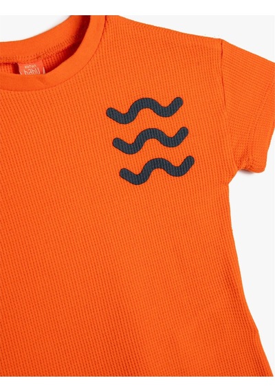 Koton 4smb10229tk 222 Turuncu Erkek Bebek Jersey Kısa Kollu T-shirt Turuncu