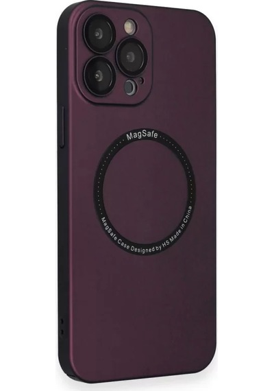 Newface Apple İphone 14 Pro Kılıf Jack Magneticsafe Lens Silikon - Mürdüm