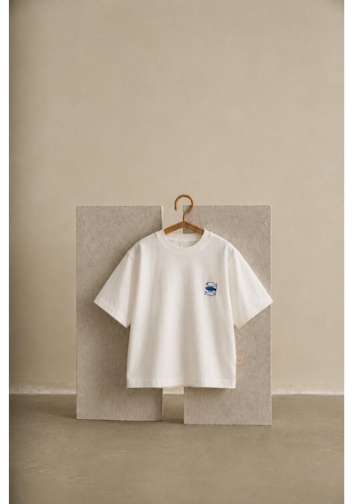 Oh La La Koala Balık Nakışlı Çocuk T-shirt Beyaz
