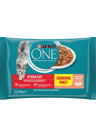 3 Adet Purina One Pouch Balıklı Kısırlaştırılmış Kedi Maması 85 G X 4